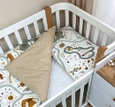 Set lenjerie de schimb pentru patut bebe 3 piese Little Explorer olive (3)